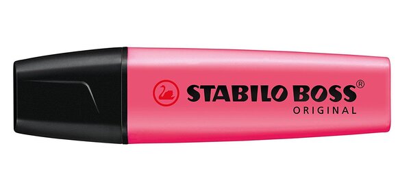 Blister de 1 Surligneur BOSS ORIGINAL Rechargeable Pte Biseautée 2-5 mm - rose STABILO