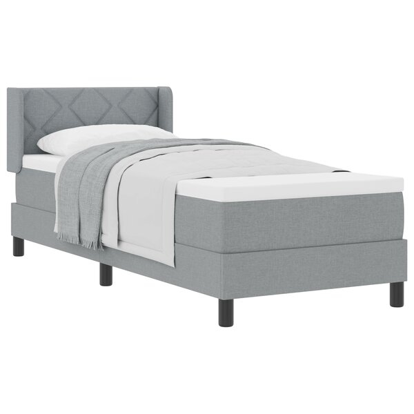 lit à sommier vidaXL avec matelas gris clair 80x200 cm tissu