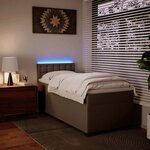 vidaXL Sommier à lattes de lit avec matelas Cappuccino 90x190 cm
