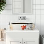 vidaXL Vasque à poser multicolore ovale 59x40x15 cm céramique