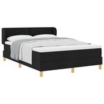 Lit Box Spring avec Matelas - Noir  140x200 cm  Tissu