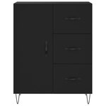 vidaXL Buffet haut Noir 69 5x34x180 cm Bois d'ingénierie
