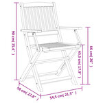 vidaXL Chaises de jardin pliantes lot de 8 54 5x58x90 cm bois d'acacia