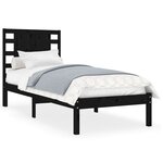vidaXL Cadre de lit sans matelas noir 100x200 cm bois massif de pin