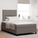 vidaXL Lit avec sommier taupe 120x200 cm en tissu