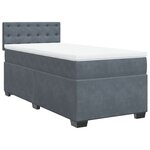 vidaXL Sommier à lattes de lit et matelas Gris foncé 90x190 cm Velours