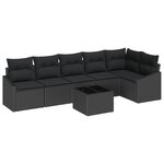 vidaXL Ensemble de salle à manger de jardin 7 pièces avec coussins beige en poly rotin