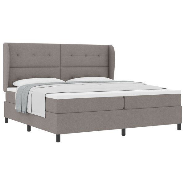 Lit Box Spring vidaXL avec Matelas en Taupe  200x200 cm  Tissu