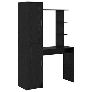 vidaXL Bureau avec rangement Chêne noir Bois d'ingénierie