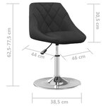 Vidaxl chaises pivotantes de salle à manger 2 pcs noir velours