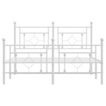 vidaXL Cadre de lit métal sans matelas et pied de lit blanc 135x190 cm
