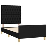 vidaXL Cadre de lit sans matelas noir 100x200 cm tissu