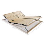 vidaXL Sommier à lattes sans matelas avec 28 lattes 7 zones 120x200 cm