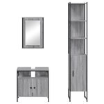 vidaXL Ensemble de meubles de salle de bain 3 Pièces Sonoma gris