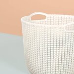 Curver Panier de rangement Knit Rond L 30 L Blanc crème