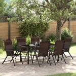 vidaXL Set de jardin 7 pièces marron en poly rattan