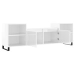 vidaXL Meuble TV Blanc brillant 160x35x55 cm Bois d'ingénierie