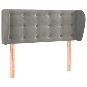 vidaXL Tête de lit avec oreilles Gris clair 103x23x78/88 cm Velours