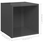 vidaXL Meubles TV 4 Pièces gris brillant 37x35x37 cm bois d’ingénierie