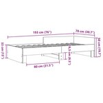vidaXL Cadre de lit sans matelas chêne marron 75x190cm bois ingénierie