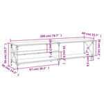 vidaXL Meuble TV sonoma gris 200x40x50 cm bois d'ingénierie et métal