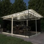 vidaXL Tonnelle avec moustiquaire et lumières LED 4x3x2 73 m Crème