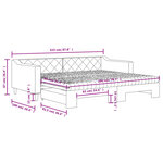 vidaXL Lit de jour avec gigogne et matelas gris foncé 90x200 cm tissu
