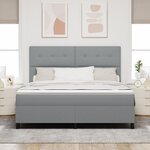 vidaXL Lit à Ressorts avec Matelas Gris Clair Super King Tissu