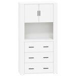 vidaXL Buffet haut Blanc Bois d'ingénierie