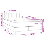 vidaXL Sommier à lattes de lit matelas et LED noir 120x190 cm tissu
