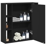 vidaXL Armoire de salle de bain à miroir noir bois d'ingénierie