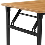 Table pliante de cuisine à manger hauteur réglable pour 4 personnes 120 cm marron et noir 03_0004364