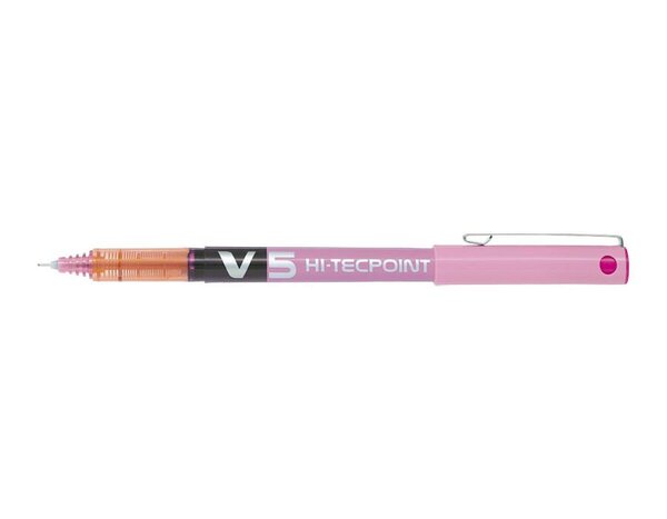 Stylo roller Hi-Tecpoint V5 Encre liquide pointe Fine Rose PILOT