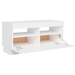 vidaXL Meuble TV avec lumières LED blanc 80x35x40 cm