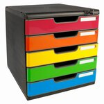 Module De Classement Modulo Iderama 5 Tiroirs Fermables À Clé - Arlequin Brillant - Exacompta