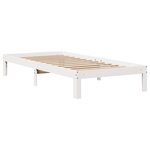 vidaXL Cadre de lit avec tête de lit blanc 90x200cm bois de pin massif