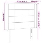 vidaXL Tête de lit à LED Gris foncé 83x16x118/128 cm Velours