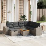 vidaXL Salon de jardin 8 Pièces avec coussins gris résine tressée