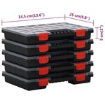 vidaXL Boîtes d'assortiment 5 Pièces 34 5x25x5 cm Polypropylène