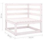 vidaXL Canapé d'angle de jardin blanc bois de pin massif