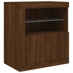 vidaXL Buffet avec lumières LED chêne marron 283x37x67 cm