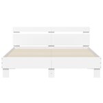vidaXL Cadre de lit avec tête de lit blanc 140x190cm bois d'ingénierie