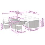 Ensemble de canapés de jardin de 12 pièces avec coussins Beige Rotin synthétique Acacia