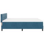 Lit Box Spring vidaXL avec Matelas et LED Bleu Foncé 180x200 cm Velours