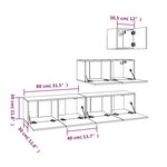vidaXL Ensemble de meubles TV 4 Pièces Blanc Bois d'ingénierie