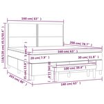 vidaXL Sommier à lattes de lit avec matelas Gris clair 160x200cm Tissu