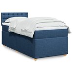 vidaXL Sommier à lattes de lit avec matelas Bleu 90x190 cm Tissu