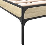 vidaXL Cadre de lit chêne sonoma 160x200 cm bois d'ingénierie et métal