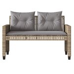 vidaXL Salon de jardin avec coussins 4 Pièces beige résine tressée verre