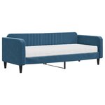 vidaXL Lit de jour avec matelas bleu 90x200 cm velours